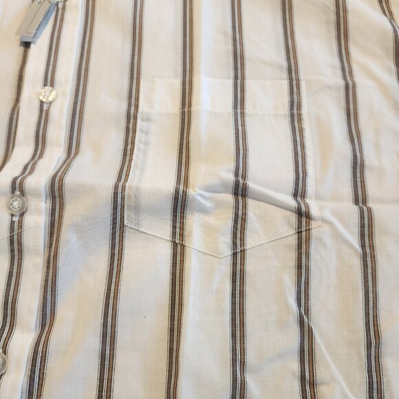 Botany 500 Shirt Vintage Button Down‎ Short Sleeve White Striped 17.5 NEW NWT - Picture 6 of 10